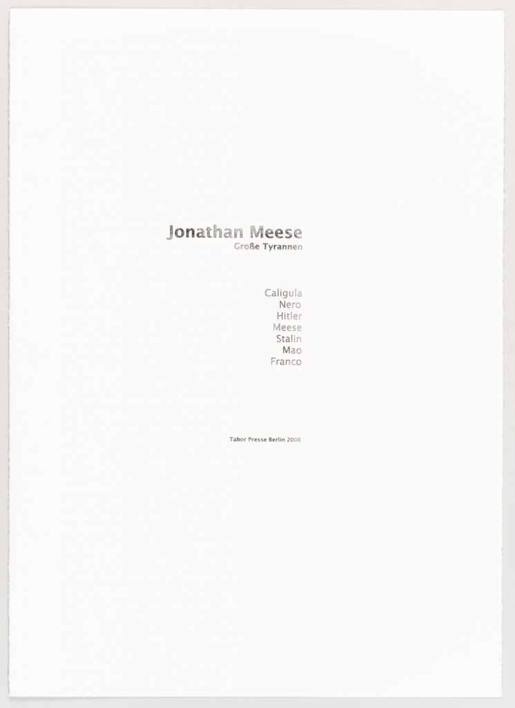 Jonathan Meese Lithografie